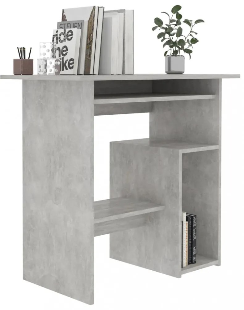 betonszürke szerelt fa íróasztal 80 x 45 x 74 cm