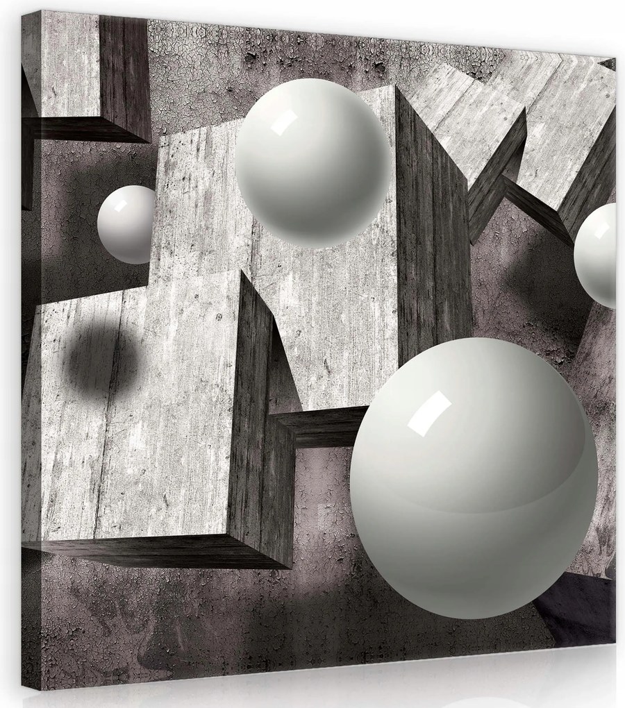 Vászonkép 40x40 Geometrikus illúzió Loft stílusban Hálószoba Absztrakt Szürke