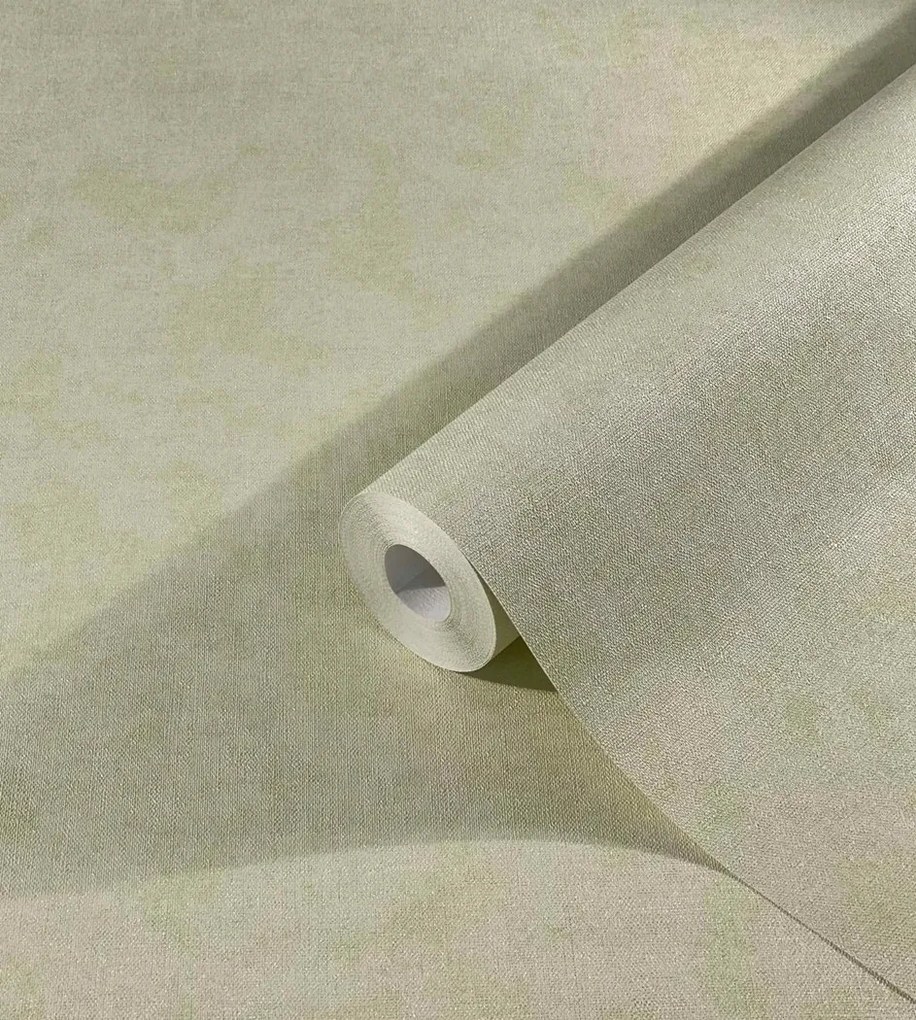 Világoszöld vinil tapéta flizelin szövet utánzat