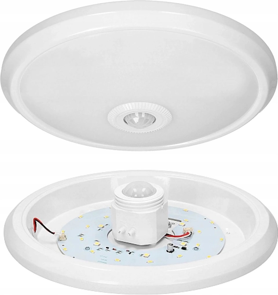 Adviti Lámpatest Led Plafon Zonda Vészhelyzeti modul 12W/1,2W Mozgásérzékelő Fehér