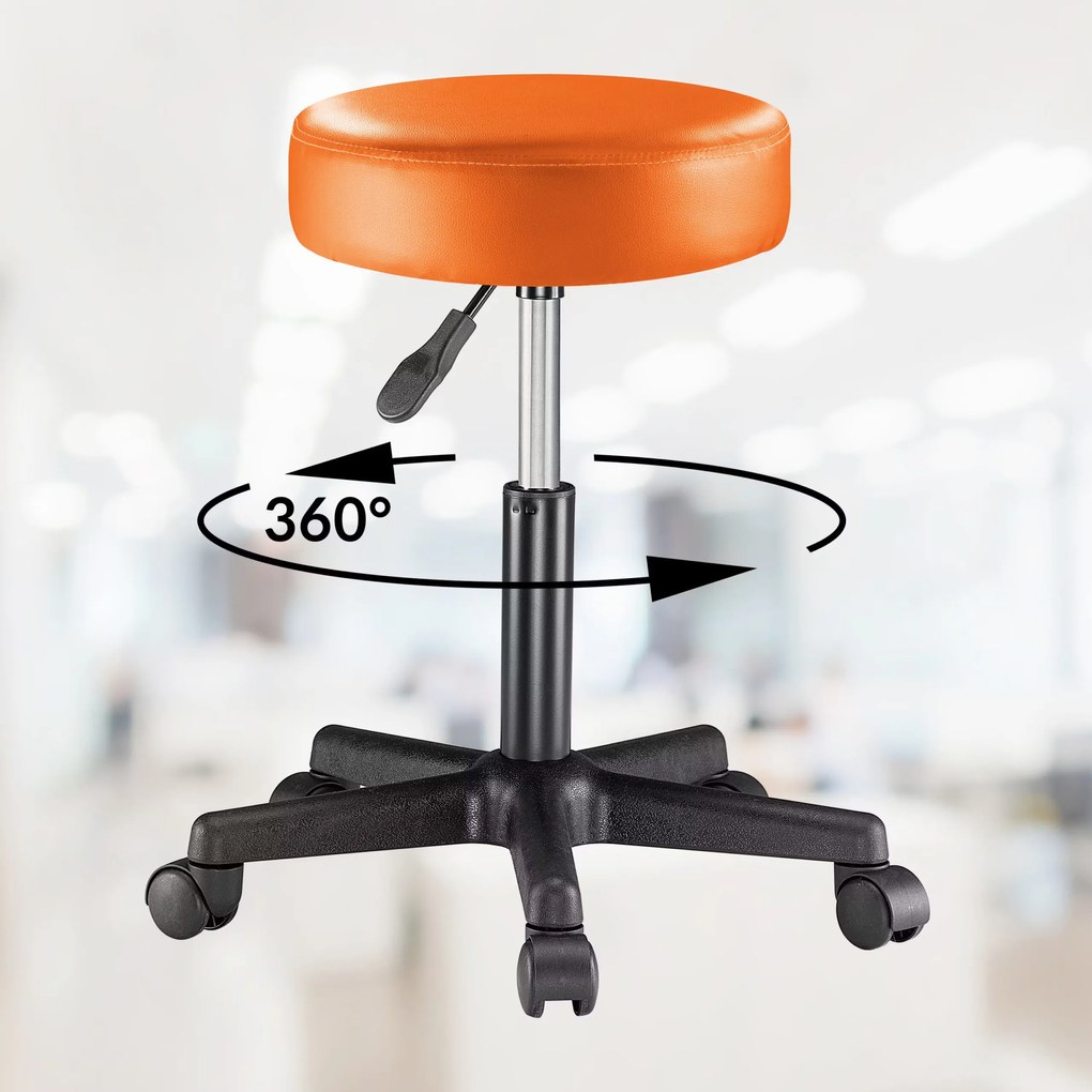 Casaria® Gurulós puff - narancssárga