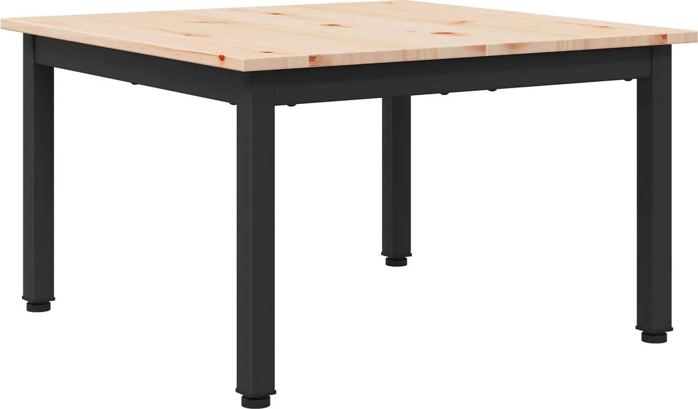 vidaXL Dohányzóasztal Természetes 60 x 60 x 36 cm Tömör fenyőfa