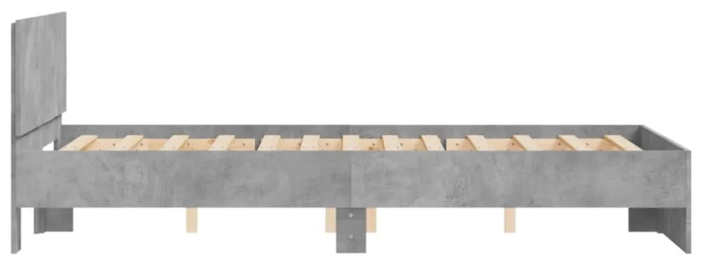 betonszürke ágykeret fejtámlával 120 x 190 cm