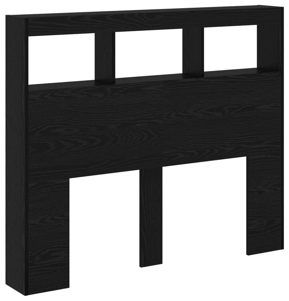 LED-es Fejtámla Szekrény Musta tammi 122 x 17 x 102 cm Faanyag