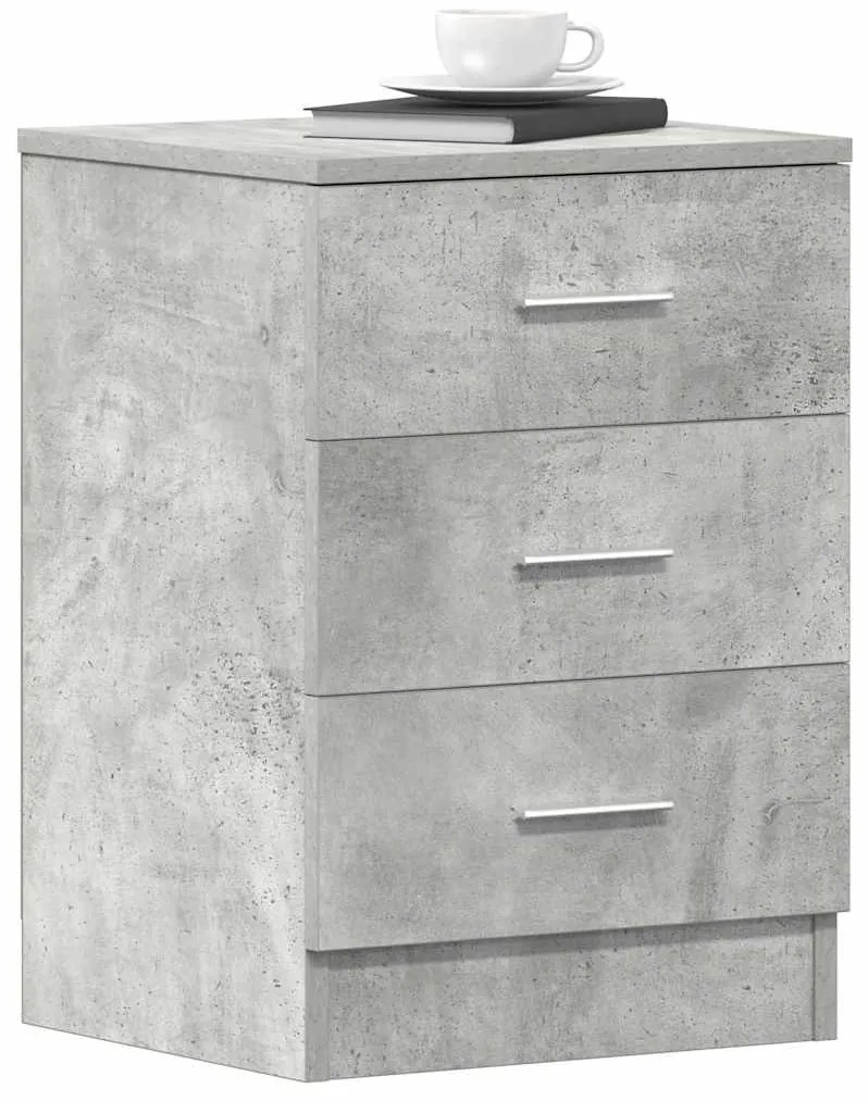 2 db betonszürke szerelt fa éjjeliszekrény 38 x 35 x 56 cm