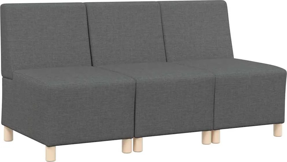 vidaXL Karfa Nélküli Modularis Kanapé Egység 3 pcs Sötétszürke