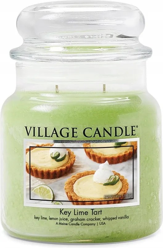Közepes méretű Key Lime Tart gyertya Village Candle