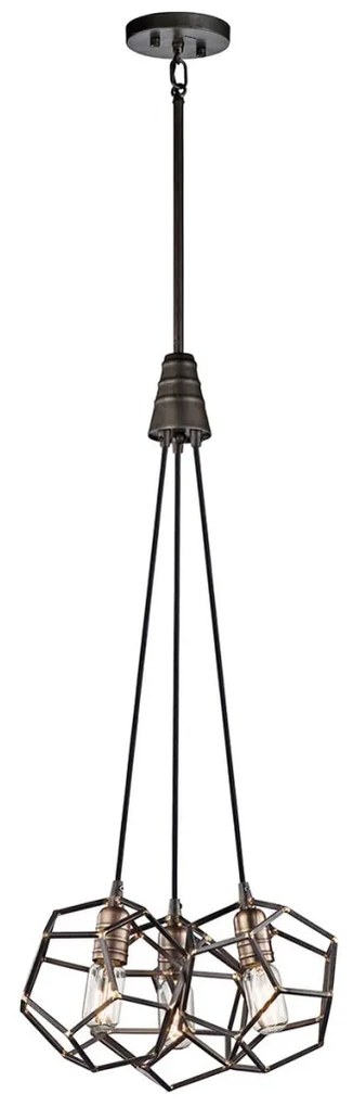 Kichler ROCKLYN KL-ROCKLYN3-RS Függőlámpa 3x60W/E27