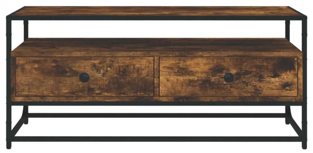 füstös tölgy színű szerelt fa TV-szekrény 100 x 35 x 45 cm