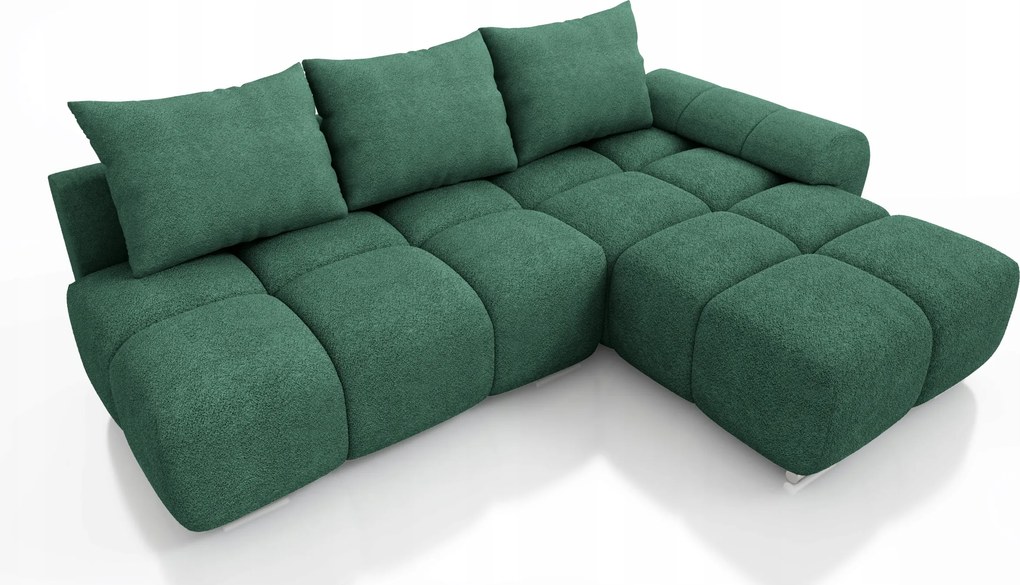 Zöld Összecsukható Sarokülőgarnitúra Fenevad Alvás Funkcióval Jobb Oldali Bouckle Szaruhártya