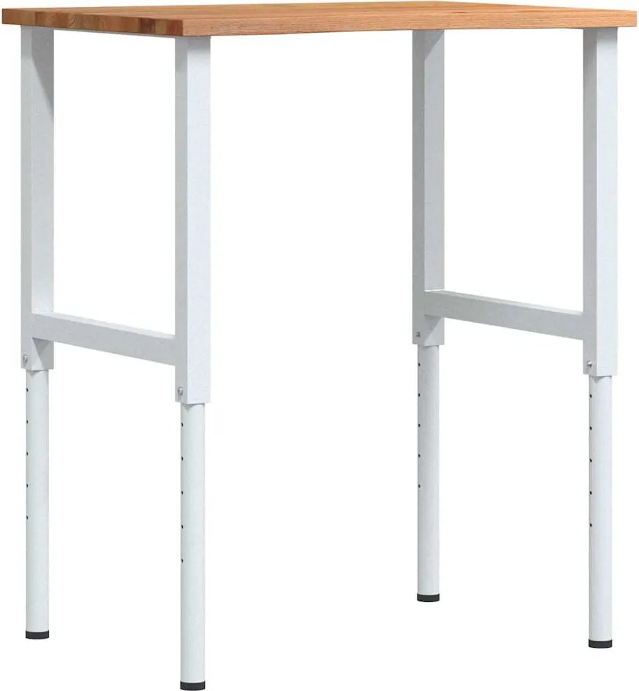 vidaXL világosbarna tömör tölgyfa munkapad 80 x 60 x (71,5-98) cm