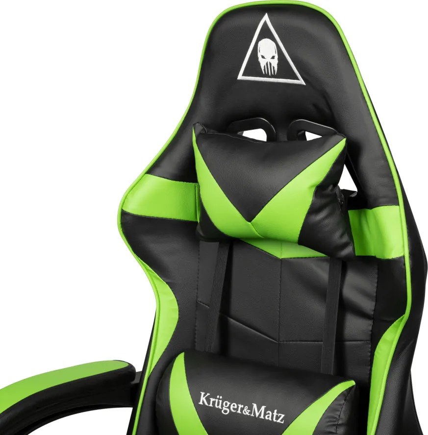 Kruger&amp;Matz Warrior GX-150 játékszék zöld-fekete.
