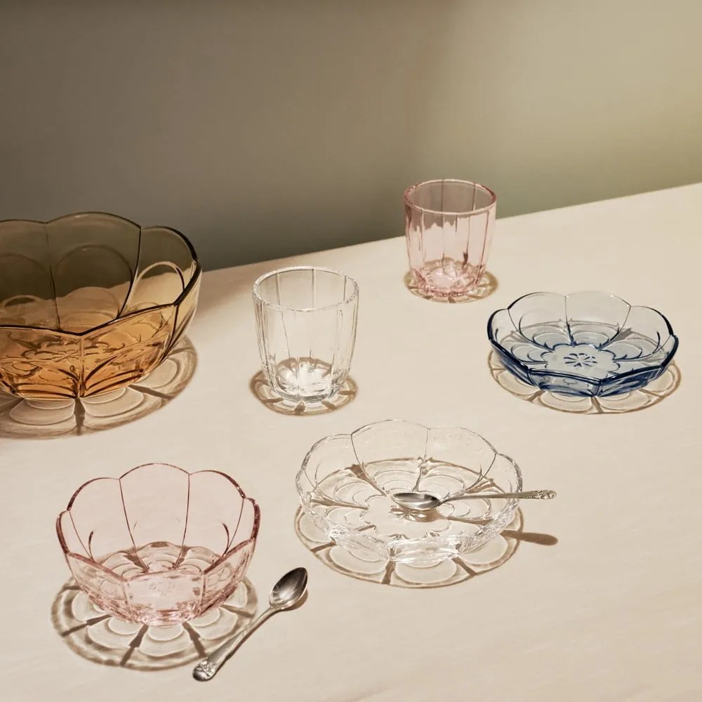 Világos rózsaszín üveg tálka szett 2 db-os ø 13 cm Lily – Holmegaard