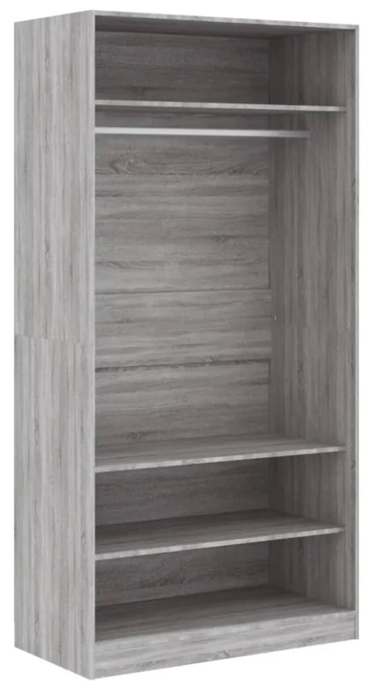 vidaXL szürke sonoma színű szerelt fa ruhásszekrény 100 x 50 x 200 cm