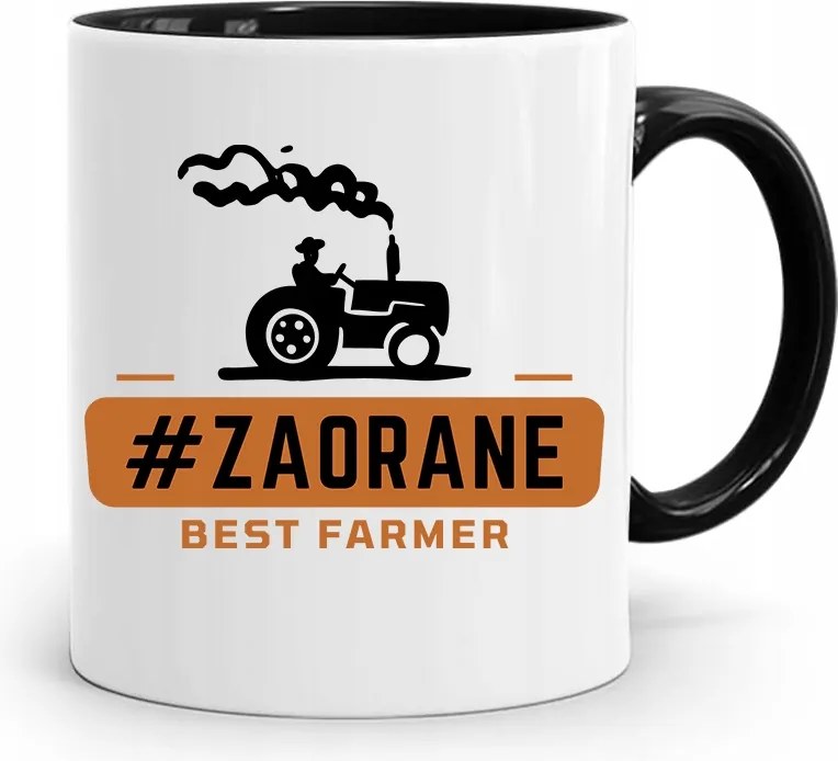 Gazdálkodóknak Bögre Fekete #zaorane Best Farmer fényképes nyomattal