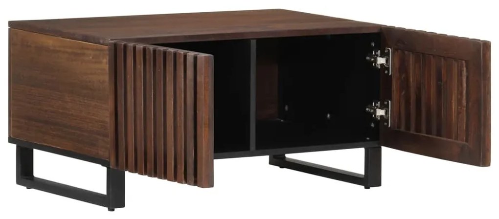 Barna tömör mangófa dohányzóasztal 80 x 51 x 40 cm