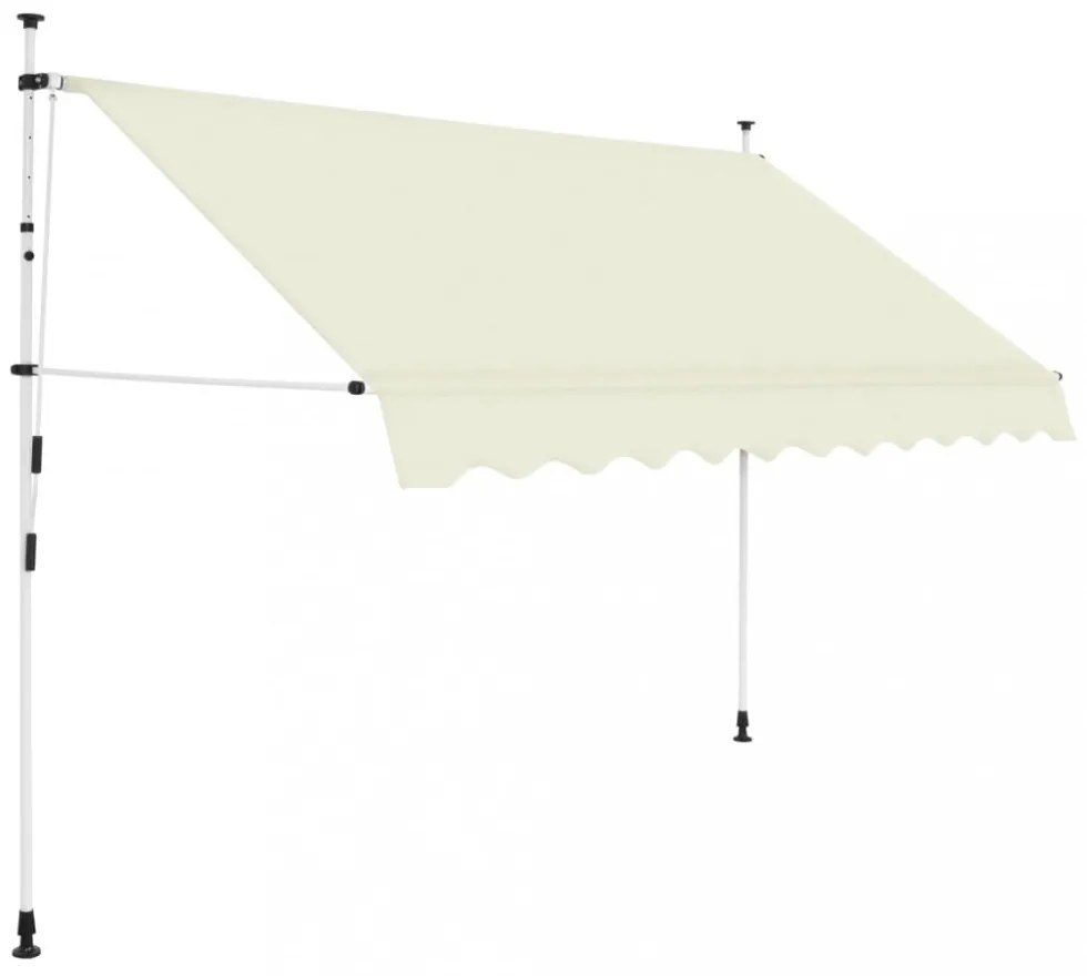 kézzel feltekerhető krémszínű napellenző 250 cm