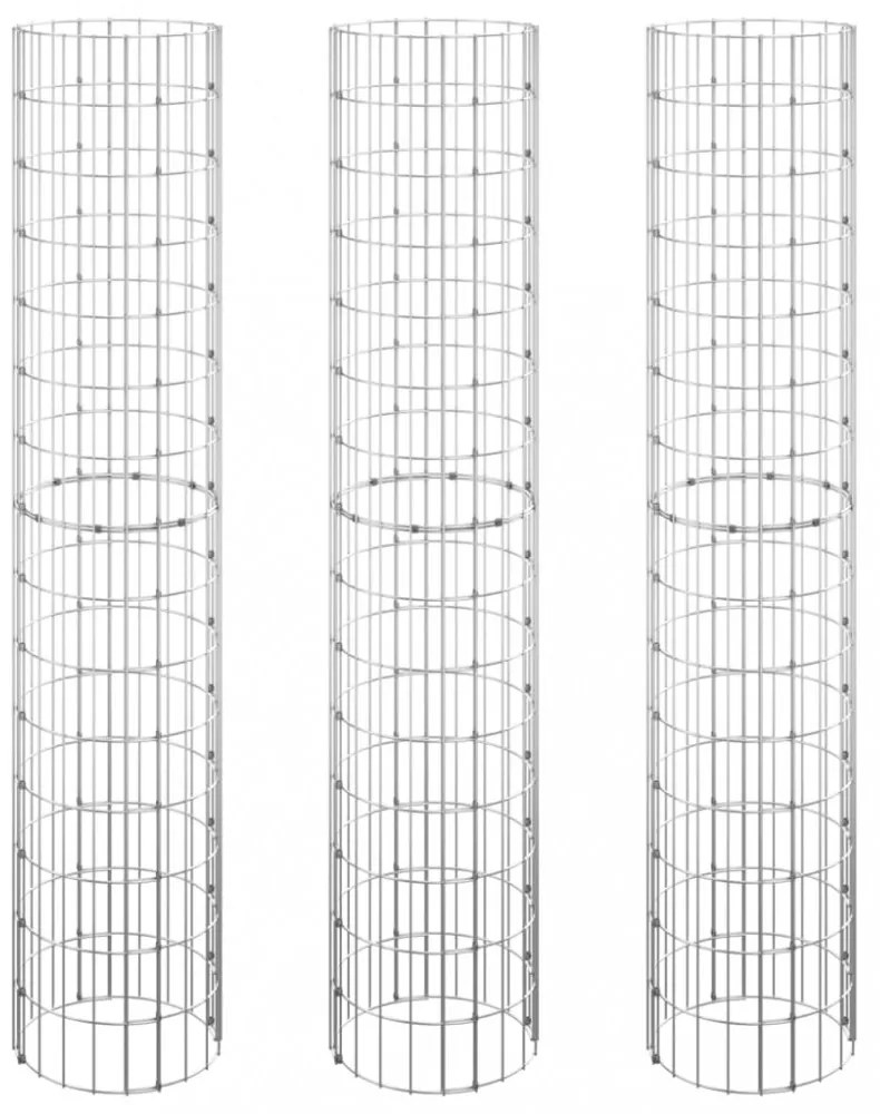 3 db kör alakú horganyzott acél gabion magaságyás Ø30 x 150 cm
