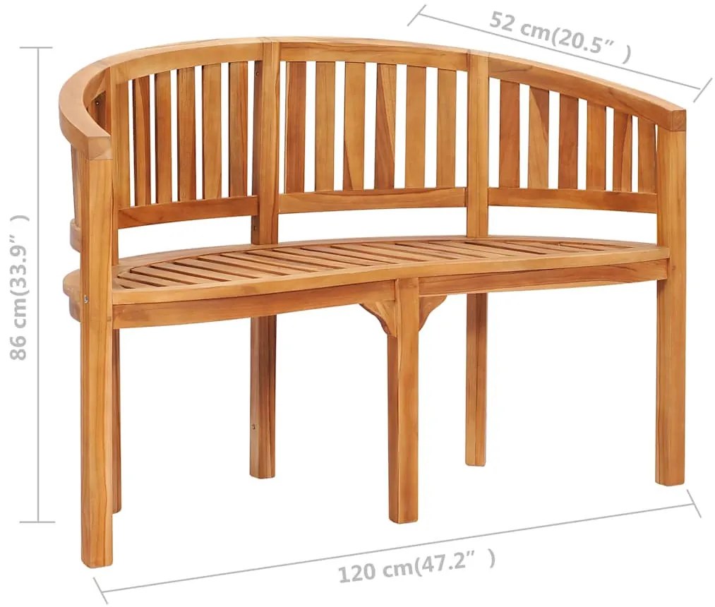 tömör tíkfa banán alakú pad 120 cm