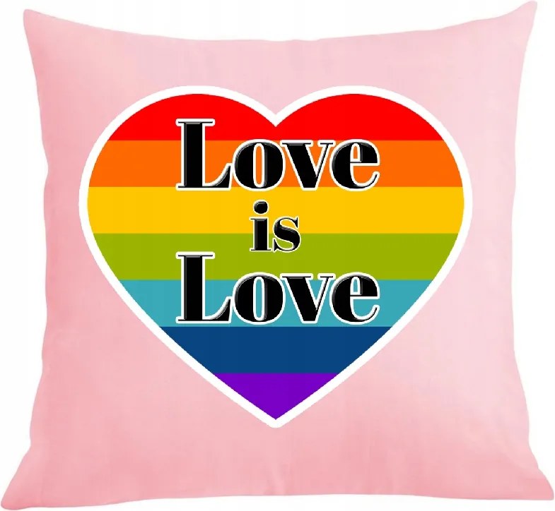 Párna párnahuzat Love is Love Lmbt nyomott mintás