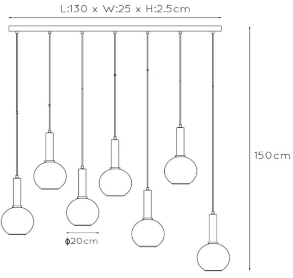 Lucide 45402/07/30 - Csillár zsinóron MARIUS 7xE27/40W/230V fekete