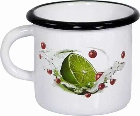 Zománcozott bögre hagyományos retro lime 1 l