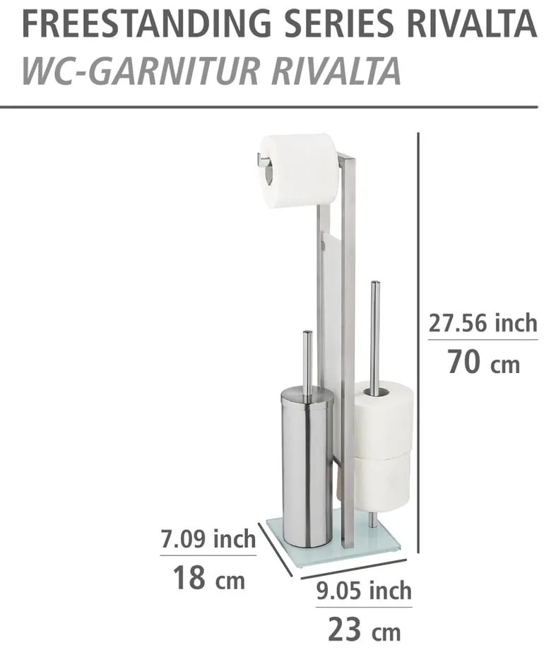 Rivalta wc-papír tartó állvány kefével - Wenko