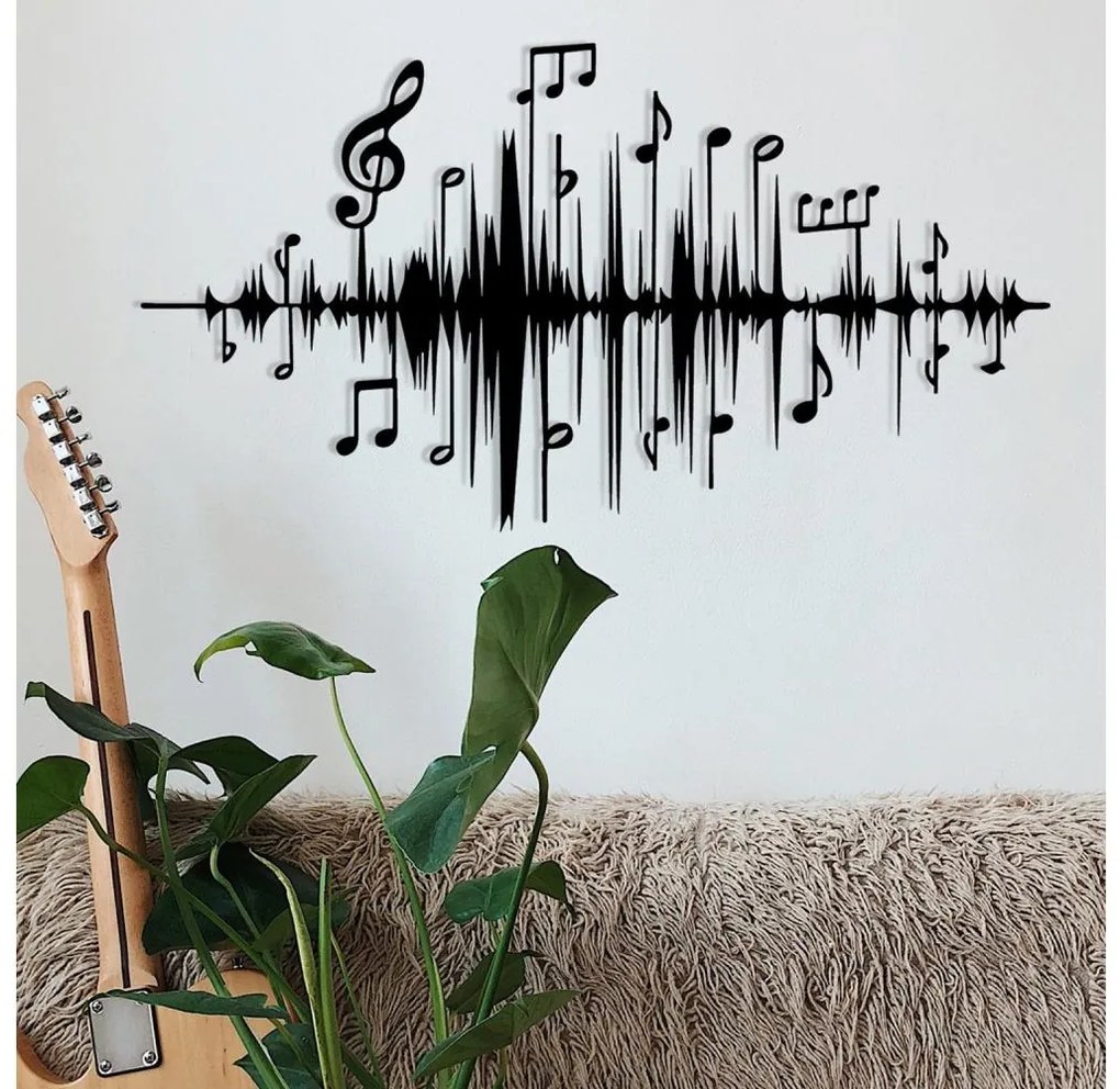 Fali dekoráció 69x37 cm jegyzetek fém