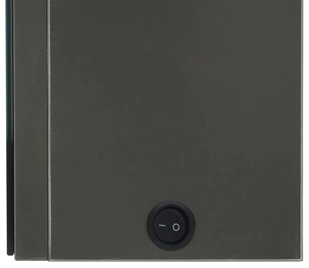 antracitszürke LED-es tükrös fürdőszobaszekrény 50 x 14 x 60 cm