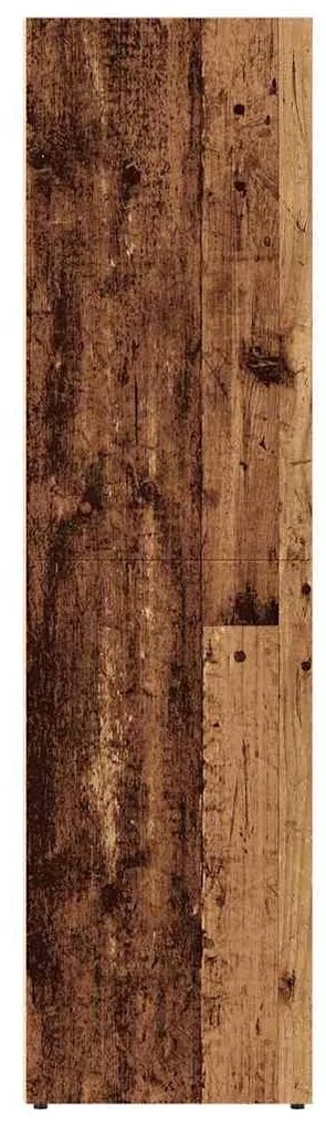antik fa színű szerelt fa könyvszekrény 36 x 30 x 114 cm