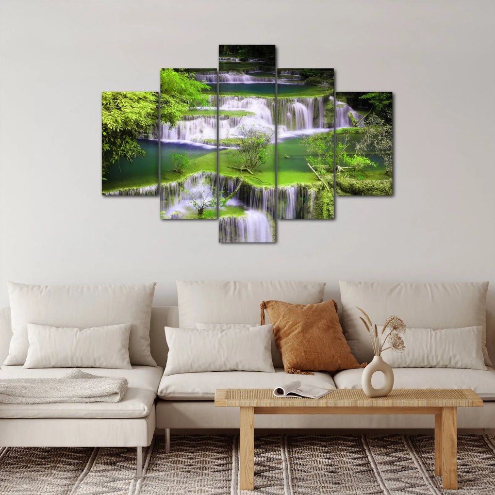 Kép - Huay Mae Khamin vízesések, Kanchanaburi, Thaiföld (150x105 cm)
