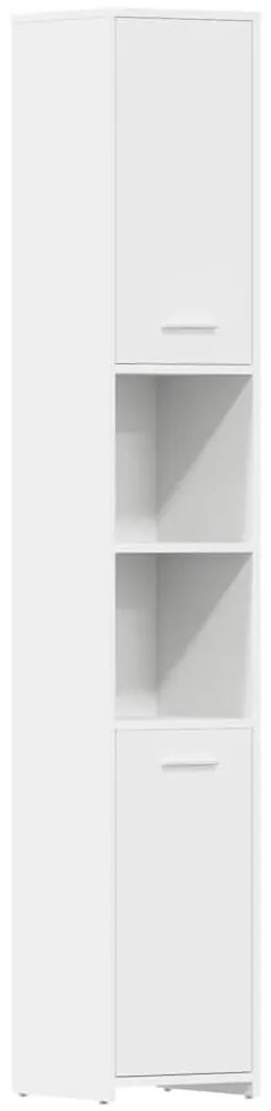 Fehér szerelt fa fürdőszobaszekrény 30 x 30 x 183,5 cm