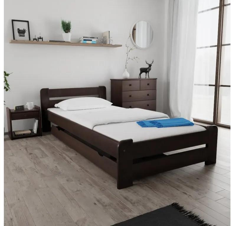 Laura ágy 120 x 200 cm, diófa Ágyrács: Lamellás ágyrács, Matrac: Deluxe 10 cm matrac