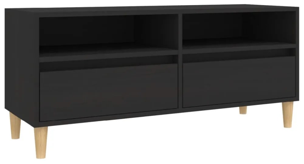 fekete szerelt fa TV-szekrény 100 x 34,5 x 44,5 cm