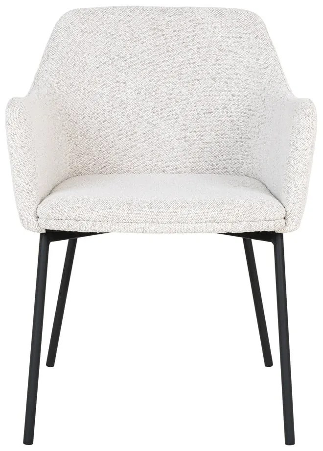 Fehér kárpitozott karfás étkezőfotel Melilla – House Nordic