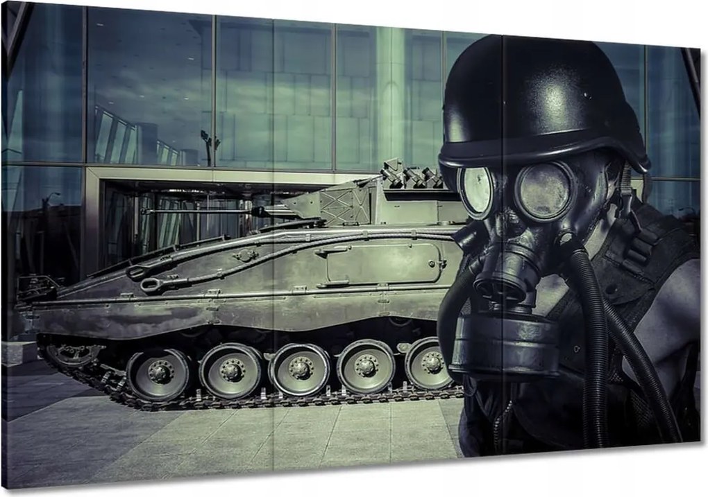 Festmények 120x80 Az ember gázmaszkkal