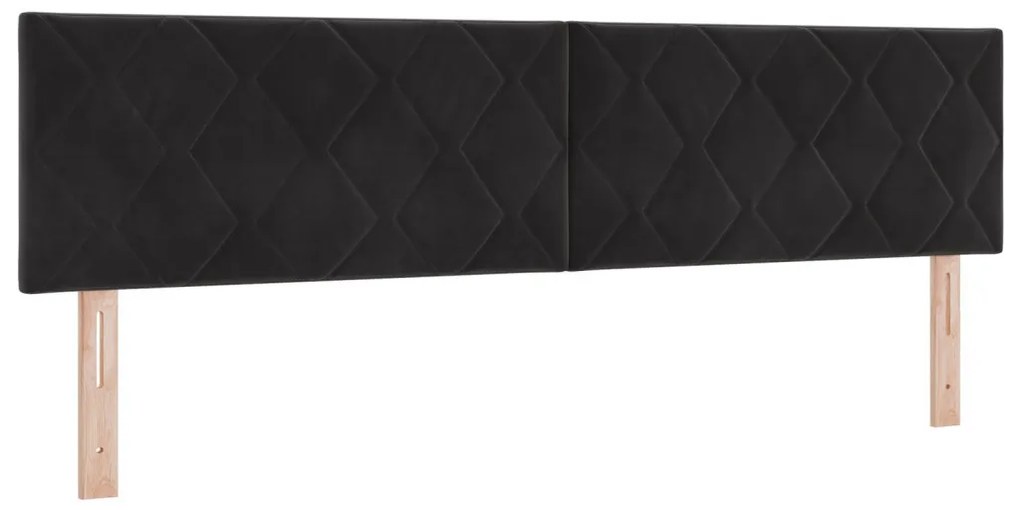 Fejtámla Gyémánt Blokk Design Fekete 180 cm Bársony