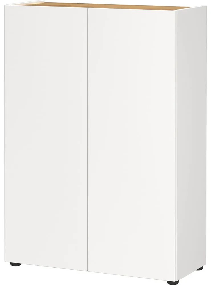 Fehér szekrény tölgyfa dekorral 74x105x33 cm Alviano – Germania