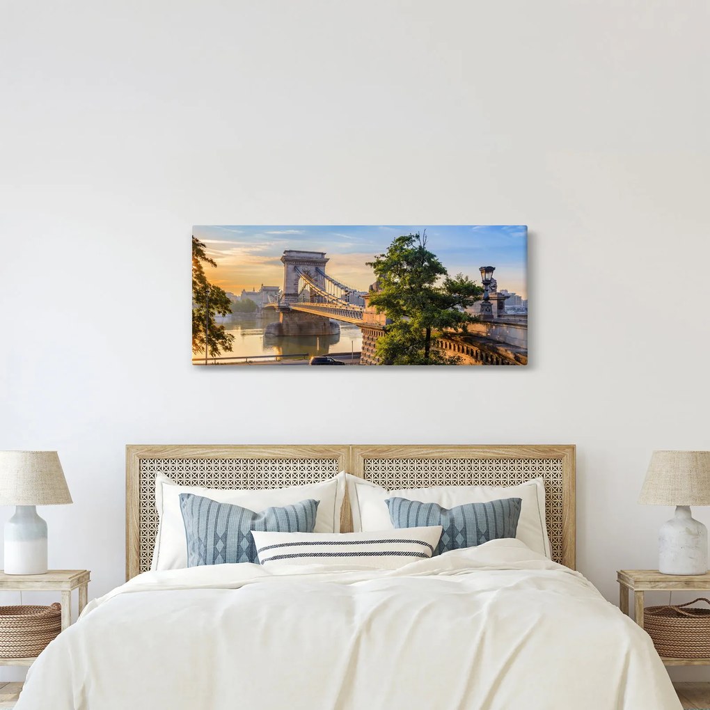 Kép - Híd a folyón, Budapest, Magyarország (120x50 cm)