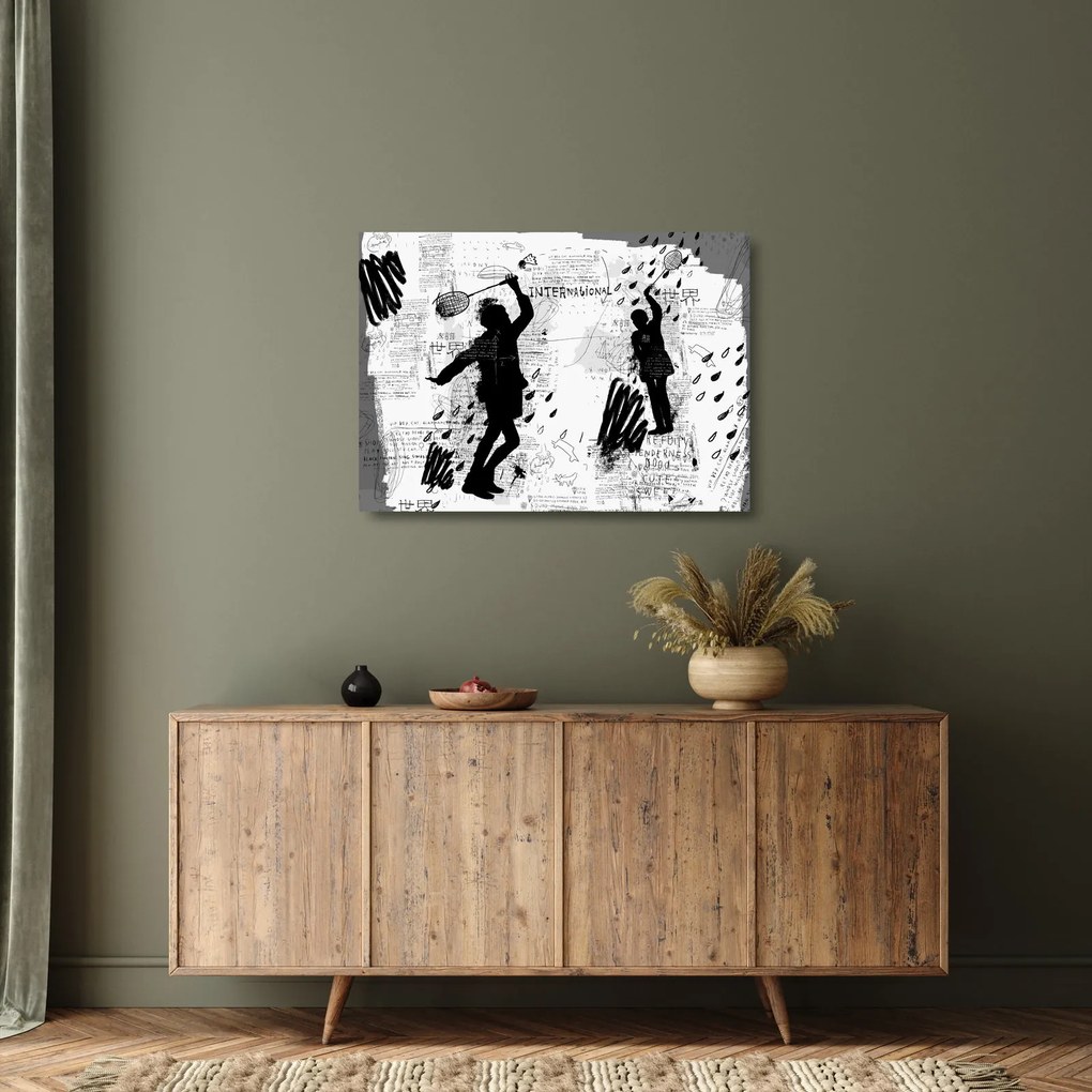 Kép - Street art - zűrzavar (üvegen) (70x50 cm)