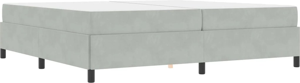 vidaXL Ágykeret matracmal Világosszürke 200 x 200 cm szövet