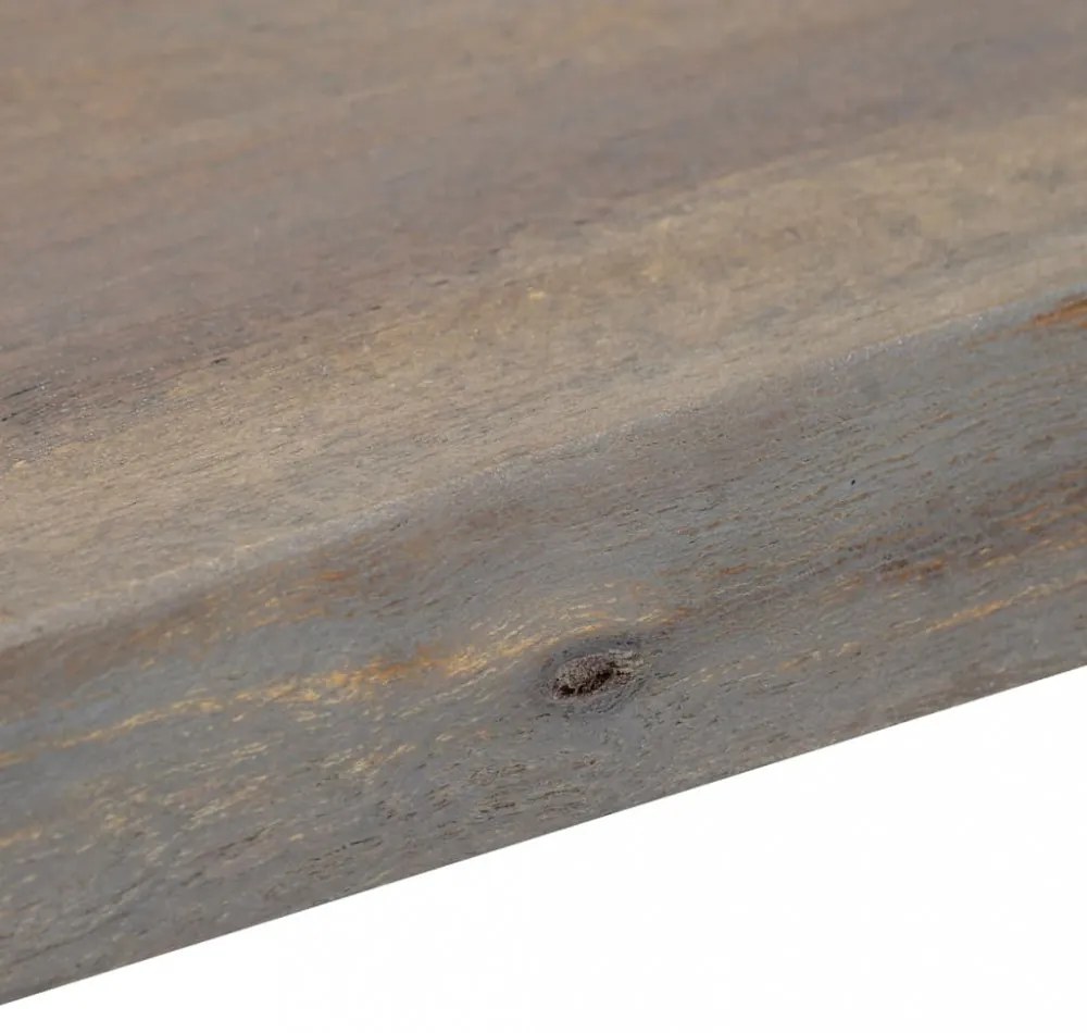 szürke tömör akácfa és fém tálalóasztal 115 x 35 x 76 cm