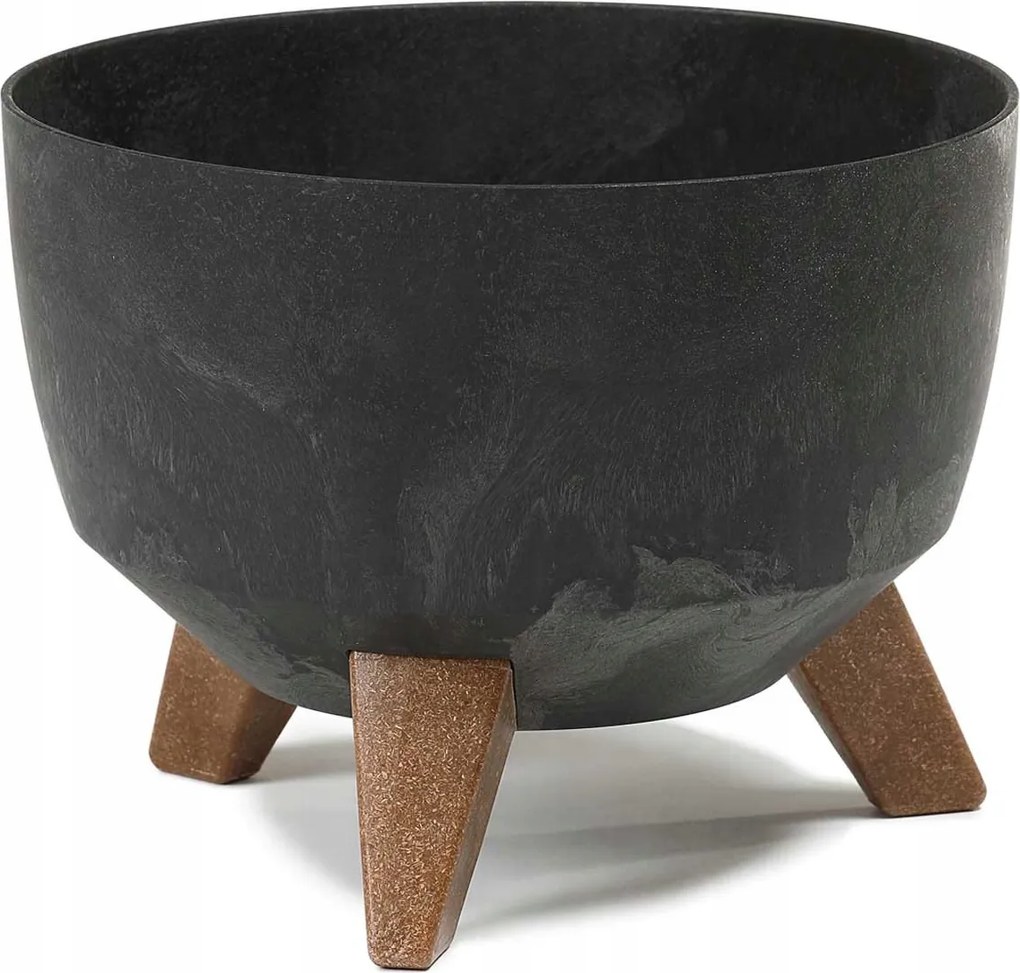 Virágtartó lábas beton utánzat fekete modern virágtartó tál betét