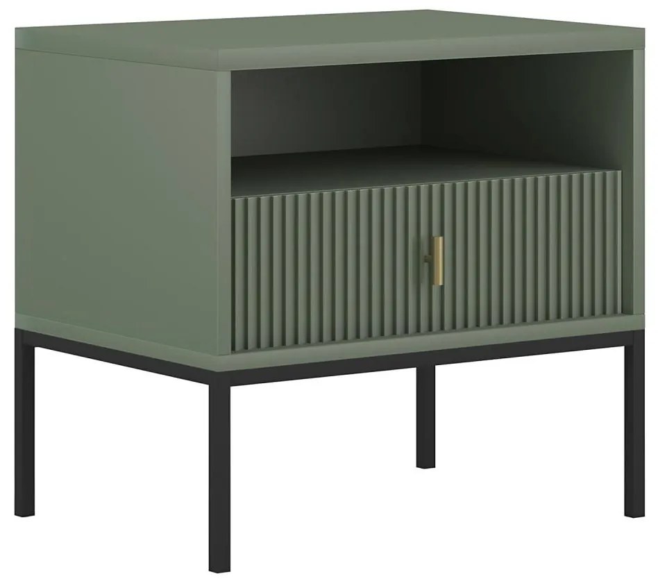 SUE éjjeliszekrény, zöld/fekete