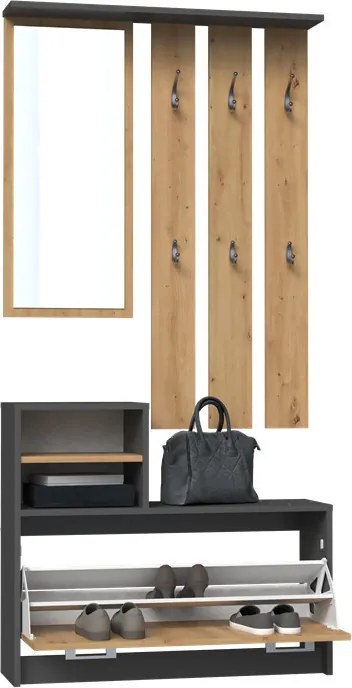 MIX GAR előszobafal, antracit-tölgy