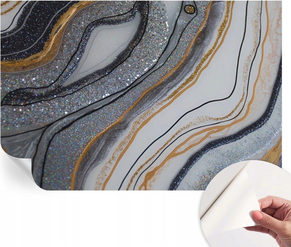 Öntapadós Dekoratív Fotótapéta Hálószobába Kő hullámok 104x70 cm