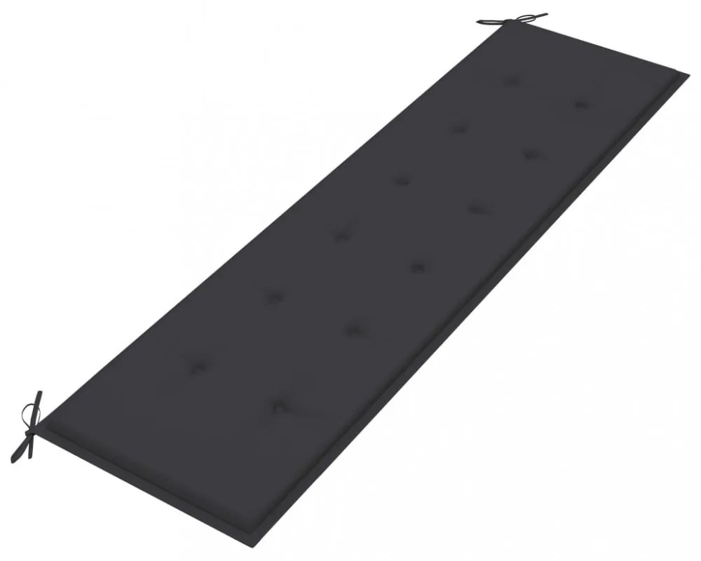 antracitszürke oxford szövet kerti padpárna 180 x 50 x 3 cm