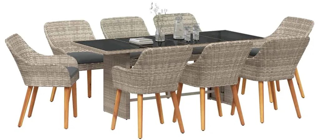 Étkezőgarnitúra 9 pcs Világosszürke