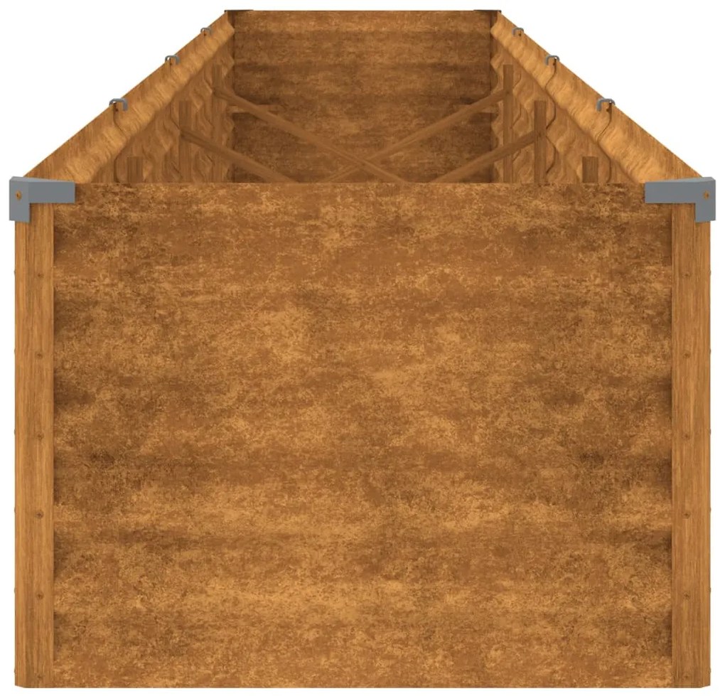 Corten acél kerti magaságyás 386 x 50 x 36 cm