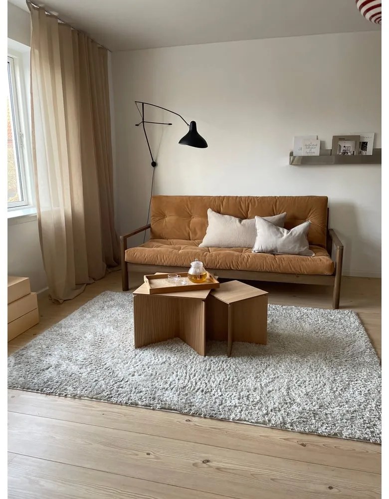 Bézs len kinyitható kanapé 205 cm Knob – Karup Design